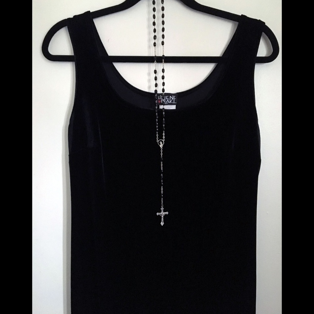 Vintage Helene Blake Black Velvet Slip Dress